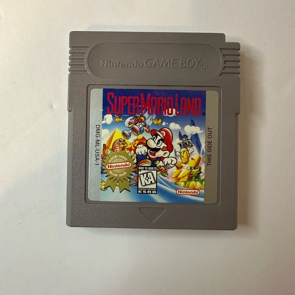 Vintage Nintendo Game Boy Portable Console in Gray with Super Mario Land